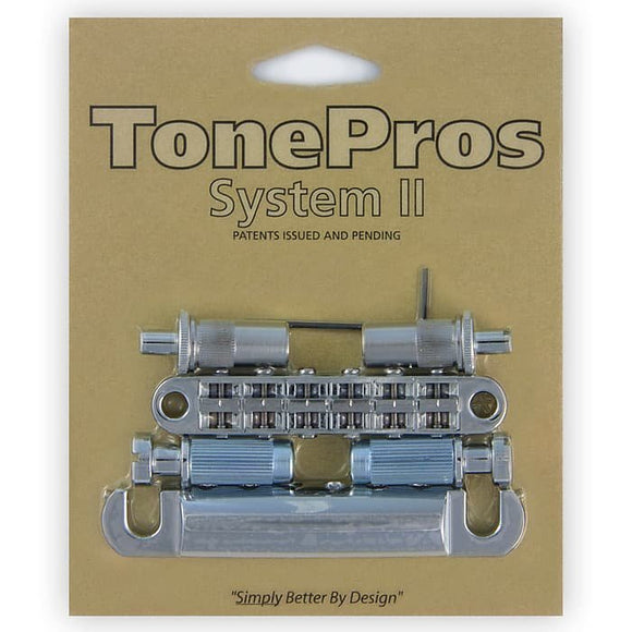 TonePros System II Bridge and Tailpiece  Chrome for Les Paul or Gibsons Tune-o-matic LPCM02-CH