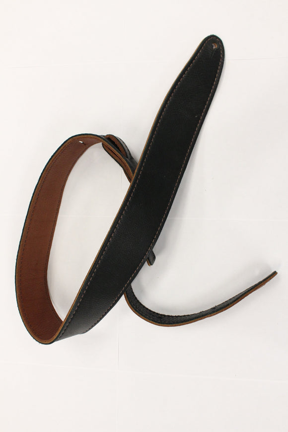 El Dorado Black/Brown Leather Guitar Strap