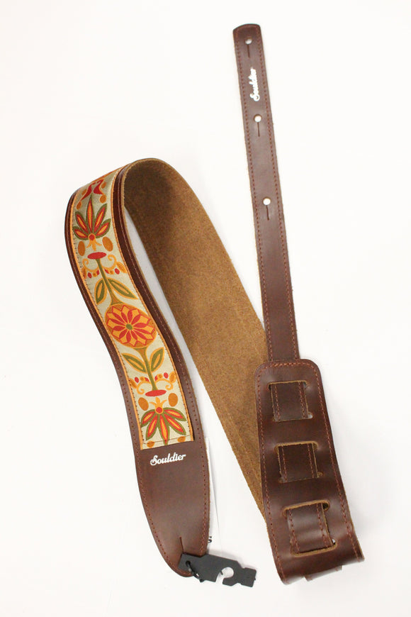 Souldier Daisy Maroon Torpedo Guitar Strap / Discontinued