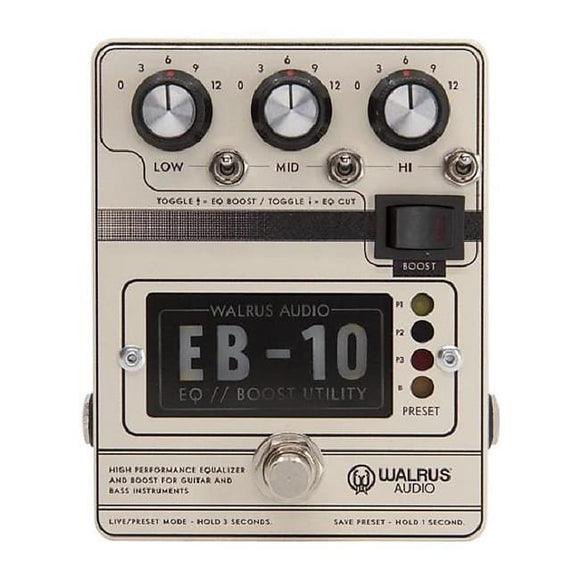 Walrus Audio EB-10 Pre-amp Boost / EQ Cream Edition *Free Shipping in the USA*