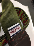Souldier Owls Olive Guitar Strap with Dark Brown Leather Ends *Free Shipping in the USA*