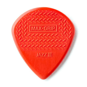 Dunlop Max-Grip Jazz III Nylon Picks, 6 Pack- 471P3N Red