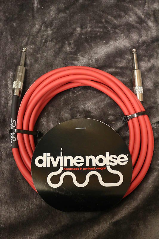 Divine Noise 25ft Instrument Cable ST-ST (Straight-Straight) Red *Free Shipping in the USA*