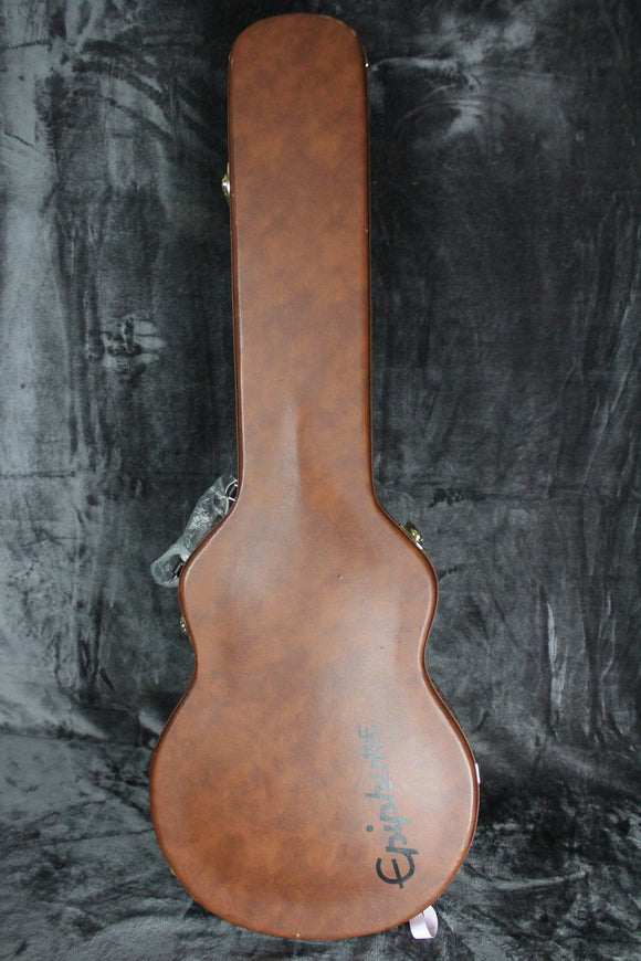 Epiphone Deluxe Brown, LIFTON-STYLE Les Paul Case with Gold-Plated Hardware & Pink Interior