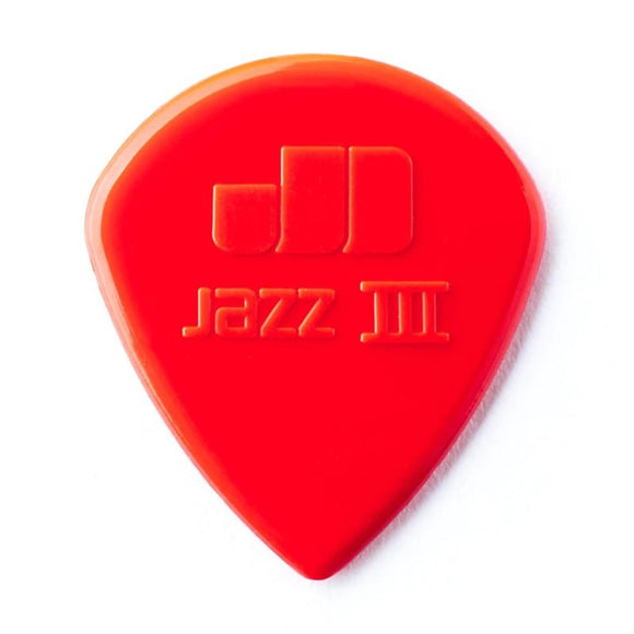 Dunlop Jazz III Nylon Picks, 6 Pack- 47P3N Red