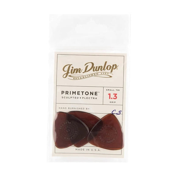 Dunlop Primetone Small Triangle Grip Picks 3 Pack, 1.3mm- 516P1.3
