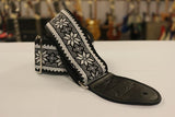 Souldier Strap Poinsettia Black on White  w/ Black Leather Ends *Free Shipping in the USA*