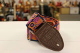Souldier Guitar Strap Owls Orange with Brown Leather Ends *Free Shipping in the USA*