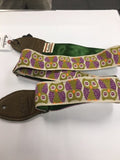 Souldier Guitar Strap Owls Purple w/ Olive Leather Ends *Free Shipping in the USA*