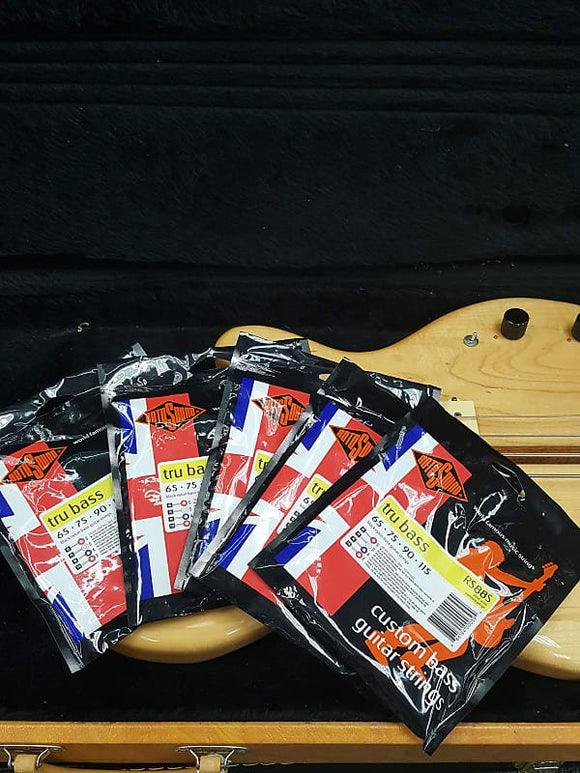 Rotosound RS88S Tru Bass 88 Short Scale Black Nylon Bass Strings 65-115 *5 Sets* *Free Shipping*