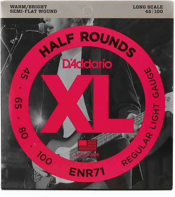 D'Addario Half Round Bass Strings 45-100 ENR71