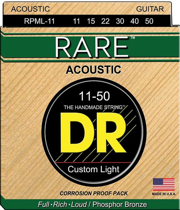 DR RPML-11 Rare Phosphor Bronze Acoustic Guitar Strings - Medium Light (11-50)