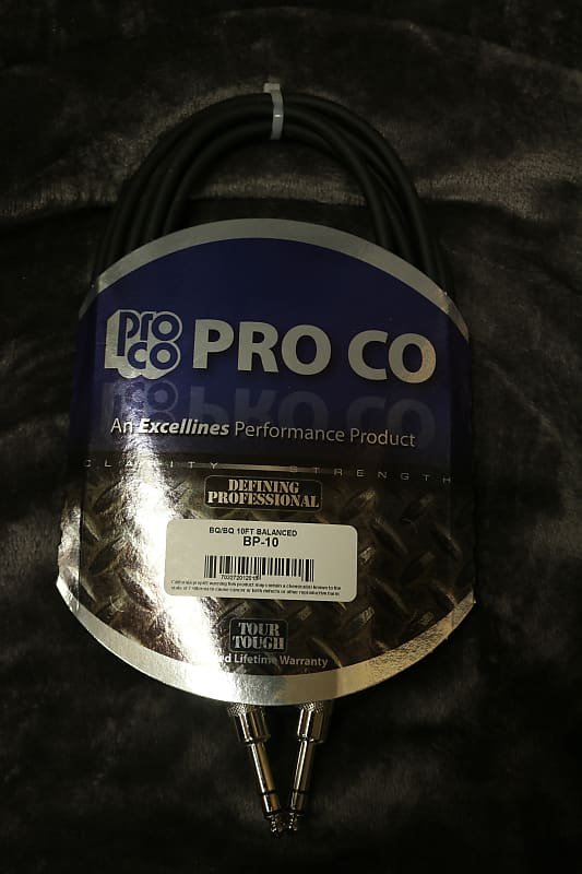 Pro Co BQ/BQ 10ft BP-10 Balanced cable *Free Shipping in the US*