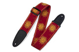 Levy's MPJG-SUN-RED 2" Sun Print Red Guitar Strap *Free Shipping in the USA*