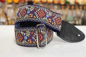 Souldier Hendrix Brown/Blue Guitar Strap with Black Leather Ends *Free Shipping in the USA*