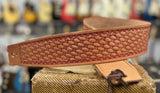 Cheesecake Leathers Red Basket Weave Guitar Strap