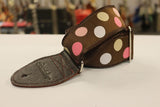 Souldier Guitar Strap Polka Dots Pink Brown Leather Ends *Free Shipping in the USA*