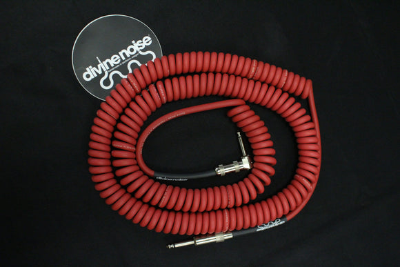 Divine Noise Curly Cable Red 30' Straight / Angle *Free Shipping in the USA*