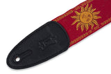 Levy's MPJG-SUN-RED 2" Sun Print Red Guitar Strap *Free Shipping in the USA*